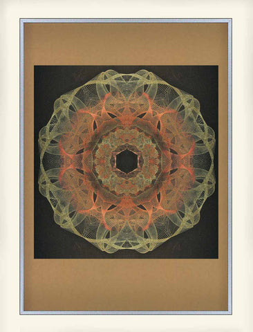 geometric theme abstract art print - brown - pink - cream
