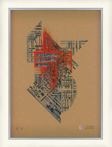 architectural bauhaus theme abstract art print