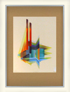 architectural them abstract art print colourful