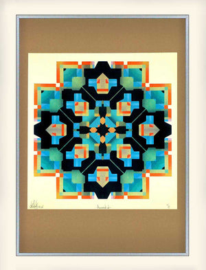 colourful geometric theme abstract art print