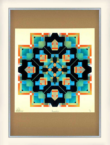 colourful geometric theme abstract art print