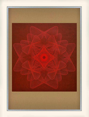red geometric abstract art print