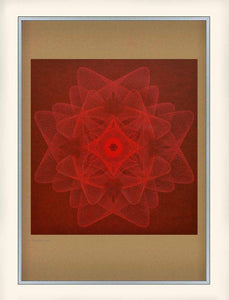 red geometric abstract art print
