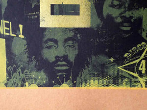 overprint detail from these reggae sound system inspired wall art prints
