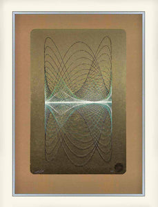 gold geometric sound inspired waveform abstract art print